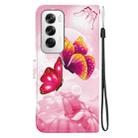 For OPPO Reno12 5G Global Crystal Texture Colored Drawing Leather Phone Case(Pink Butterflies) - 3