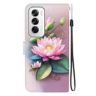 For OPPO Reno12 5G Global Crystal Texture Colored Drawing Leather Phone Case(Lotus) - 3