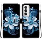 For OPPO Reno12 5G Global Crystal Texture Colored Drawing Leather Phone Case(Black Orchid) - 1
