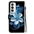 For OPPO Reno12 5G Global Crystal Texture Colored Drawing Leather Phone Case(Black Orchid) - 3