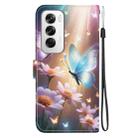 For OPPO Reno12 5G Global Crystal Texture Colored Drawing Leather Phone Case(Butterfly Love Flower) - 3
