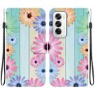 For OPPO Reno12 5G Global Crystal Texture Colored Drawing Leather Phone Case(Sunflowers) - 1