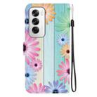 For OPPO Reno12 5G Global Crystal Texture Colored Drawing Leather Phone Case(Sunflowers) - 3
