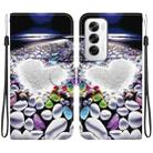 For OPPO Reno12 5G Global Crystal Texture Colored Drawing Leather Phone Case(Heart Shaped) - 1