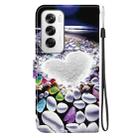 For OPPO Reno12 5G Global Crystal Texture Colored Drawing Leather Phone Case(Heart Shaped) - 3