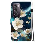 For OPPO Reno12 Pro 5G Global Crystal Texture Colored Drawing Leather Phone Case(Magnolia) - 3