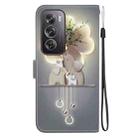 For OPPO Reno12 Pro 5G Global Crystal Texture Colored Drawing Leather Phone Case(Elephants) - 3