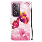 For OPPO Reno12 Pro 5G Global Crystal Texture Colored Drawing Leather Phone Case(Pink Butterflies) - 3