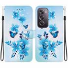 For OPPO Reno12 Pro 5G Global Crystal Texture Colored Drawing Leather Phone Case(Blue Butterflies) - 1