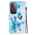 For OPPO Reno12 Pro 5G Global Crystal Texture Colored Drawing Leather Phone Case(Blue Butterflies) - 3
