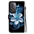 For OPPO Reno12 Pro 5G Global Crystal Texture Colored Drawing Leather Phone Case(Black Orchid) - 3