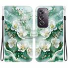 For OPPO Reno12 Pro 5G Global Crystal Texture Colored Drawing Leather Phone Case(Jade Flowers) - 1