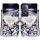 For OPPO Reno12 Pro 5G Global Crystal Texture Colored Drawing Leather Phone Case(Heart Shaped) - 1