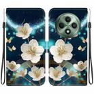 For OPPO Reno12 F 5G Crystal Texture Colored Drawing Leather Phone Case(Magnolia) - 1