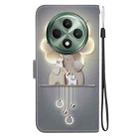 For OPPO Reno12 F 5G Crystal Texture Colored Drawing Leather Phone Case(Elephants) - 3