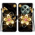 For OPPO Reno12 F 5G Crystal Texture Colored Drawing Leather Phone Case(Gold Flower) - 1