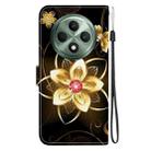 For OPPO Reno12 F 5G Crystal Texture Colored Drawing Leather Phone Case(Gold Flower) - 3