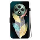 For OPPO Reno12 F 5G Crystal Texture Colored Drawing Leather Phone Case(Colored Leaves) - 3