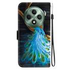 For OPPO Reno12 F 5G Crystal Texture Colored Drawing Leather Phone Case(Peacock) - 3