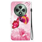 For OPPO Reno12 F 5G Crystal Texture Colored Drawing Leather Phone Case(Pink Butterflies) - 3