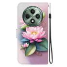 For OPPO Reno12 F 5G Crystal Texture Colored Drawing Leather Phone Case(Lotus) - 3