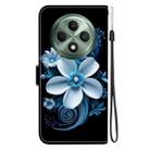 For OPPO Reno12 F 5G Crystal Texture Colored Drawing Leather Phone Case(Black Orchid) - 3