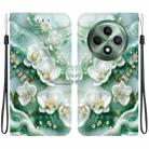 For OPPO Reno12 F 5G Crystal Texture Colored Drawing Leather Phone Case(Jade Flowers) - 1