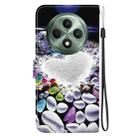 For OPPO Reno12 F 5G Crystal Texture Colored Drawing Leather Phone Case(Heart Shaped) - 3