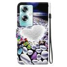 For OPPO A79 Global Crystal Texture Colored Drawing Leather Phone Case(Heart Shaped) - 3