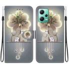For Redmi Note 12 5G / Poco X5 Crystal Texture Colored Drawing Leather Phone Case(Elephants) - 1