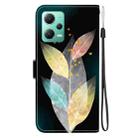 For Redmi Note 12 5G / Poco X5 Crystal Texture Colored Drawing Leather Phone Case(Colored Leaves) - 3