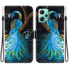 For Redmi Note 12 5G / Poco X5 Crystal Texture Colored Drawing Leather Phone Case(Peacock) - 1