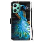 For Redmi Note 12 5G / Poco X5 Crystal Texture Colored Drawing Leather Phone Case(Peacock) - 3