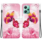 For Redmi Note 12 5G / Poco X5 Crystal Texture Colored Drawing Leather Phone Case(Pink Butterflies) - 1