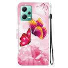 For Redmi Note 12 5G / Poco X5 Crystal Texture Colored Drawing Leather Phone Case(Pink Butterflies) - 3
