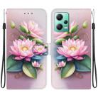 For Redmi Note 12 5G / Poco X5 Crystal Texture Colored Drawing Leather Phone Case(Lotus) - 1