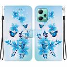 For Redmi Note 12 5G / Poco X5 Crystal Texture Colored Drawing Leather Phone Case(Blue Butterflies) - 1