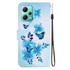 For Redmi Note 12 5G / Poco X5 Crystal Texture Colored Drawing Leather Phone Case(Blue Butterflies) - 3