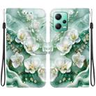 For Redmi Note 12 5G / Poco X5 Crystal Texture Colored Drawing Leather Phone Case(Jade Flowers) - 1