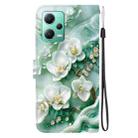 For Redmi Note 12 5G / Poco X5 Crystal Texture Colored Drawing Leather Phone Case(Jade Flowers) - 3