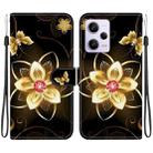 For Redmi Note 12 Pro / Poco X5 Pro Crystal Texture Colored Drawing Leather Phone Case(Gold Flower) - 1