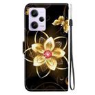 For Redmi Note 12 Pro / Poco X5 Pro Crystal Texture Colored Drawing Leather Phone Case(Gold Flower) - 3