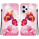 For Redmi Note 12 Pro / Poco X5 Pro Crystal Texture Colored Drawing Leather Phone Case(Pink Butterflies) - 1