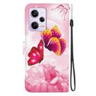 For Redmi Note 12 Pro / Poco X5 Pro Crystal Texture Colored Drawing Leather Phone Case(Pink Butterflies) - 3