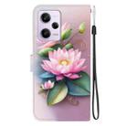 For Redmi Note 12 Pro / Poco X5 Pro Crystal Texture Colored Drawing Leather Phone Case(Lotus) - 3