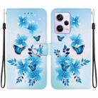 For Redmi Note 12 Pro / Poco X5 Pro Crystal Texture Colored Drawing Leather Phone Case(Blue Butterflies) - 1