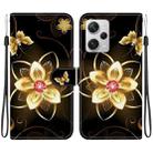 For Redmi Note 12 Pro+ 5G Crystal Texture Colored Drawing Leather Phone Case(Gold Flower) - 1