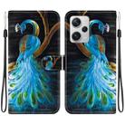 For Redmi Note 12 Pro+ 5G Crystal Texture Colored Drawing Leather Phone Case(Peacock) - 1