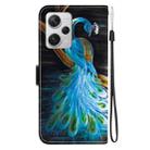 For Redmi Note 12 Pro+ 5G Crystal Texture Colored Drawing Leather Phone Case(Peacock) - 3