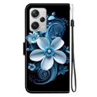 For Redmi Note 12 Pro+ 5G Crystal Texture Colored Drawing Leather Phone Case(Black Orchid) - 3